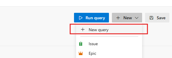 New query drop down